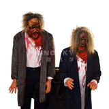 Zombie Couple Animatronic Set with Dual Screaming and Motion Effects