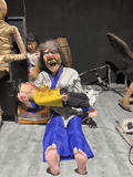 Screaming Zombie Mother Holding Baby – Animatronic Horror Prop