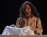 Jump-Sitting Zombie in Crib Animatronic with Screaming Effect-G015