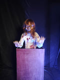 Pop-Up Bin Ghost Animatronic with Screaming & Auto-Retraction-G030