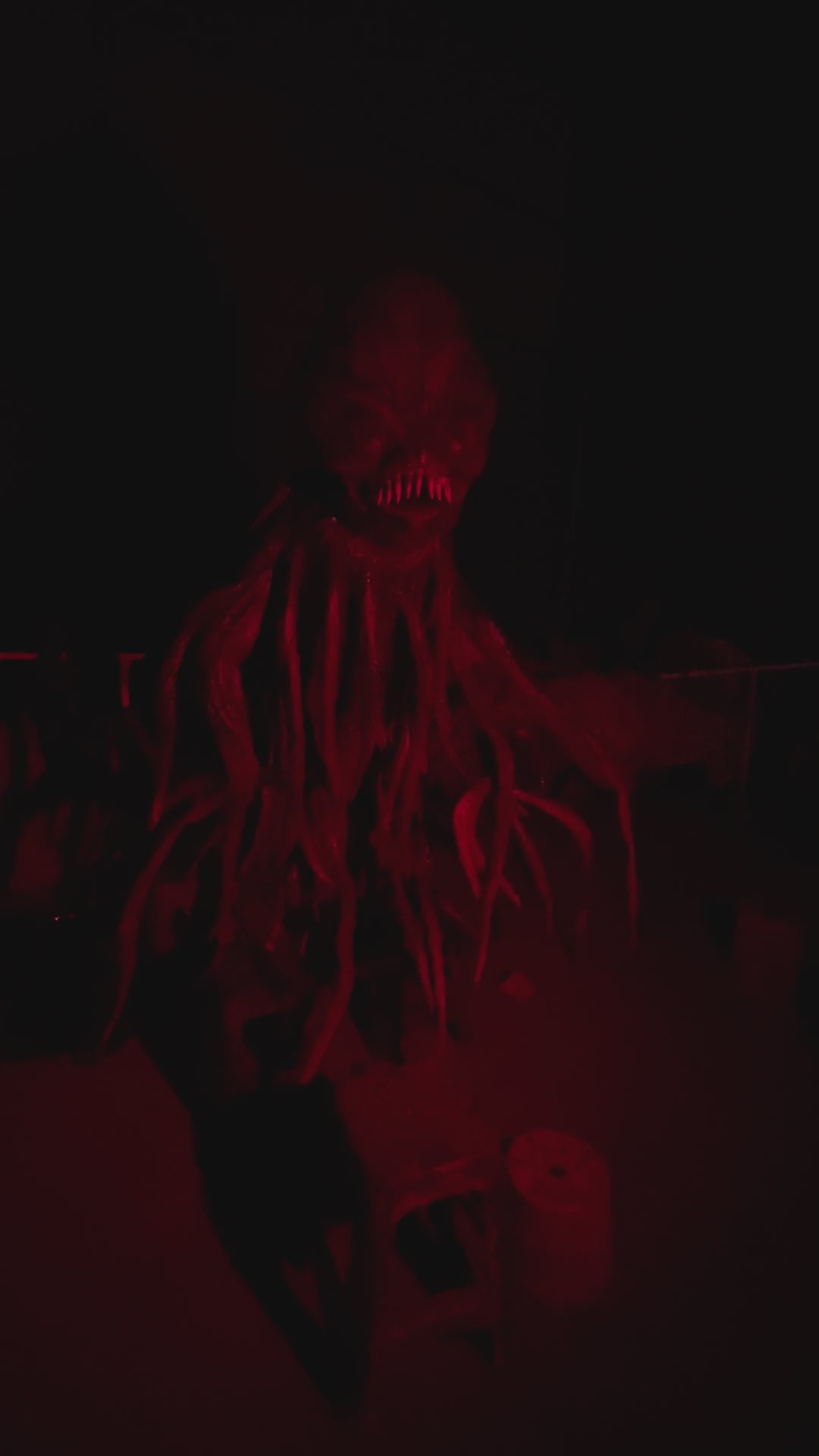 white alien squid animatronic monster haunted house prop