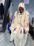 White Robe Skeleton Animatronic – Hooded Horror Prop