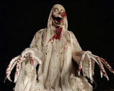 White Robe Skeleton Animatronic – Hooded Horror Prop-G088