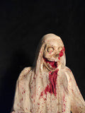 White Robe Skeleton Animatronic – Hooded Horror Prop-G088