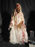 White Robe Skeleton Animatronic – Hooded Horror Prop-G088