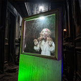 window jump scare zombie animatronic behind glass haunted house prop